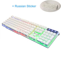 Wired Rainbow Lighting Keyboard with Ergonomic Keypad