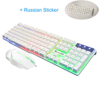 Wired Rainbow Lighting Keyboard with Ergonomic Keypad