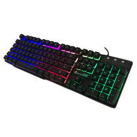 Wired Rainbow Lighting Keyboard with Ergonomic Keypad